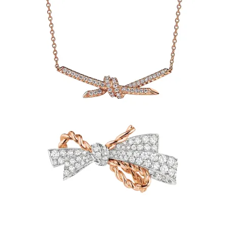 مجوهرات على شكل فيونكة 2023.. قطعة أنثوية للعروس تسحر العيون