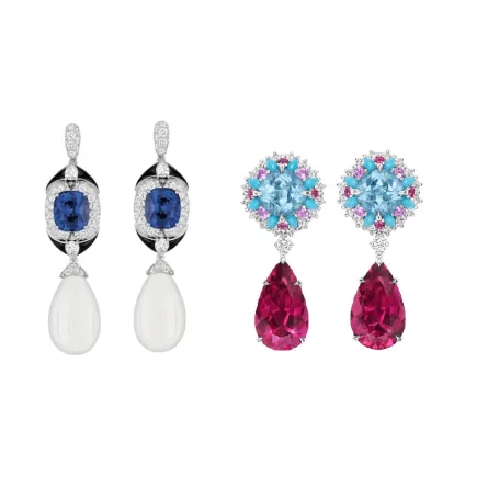 أقراط ماسية على شكل قطرة ماء لإطلالة رومانسية للعروس الراقية