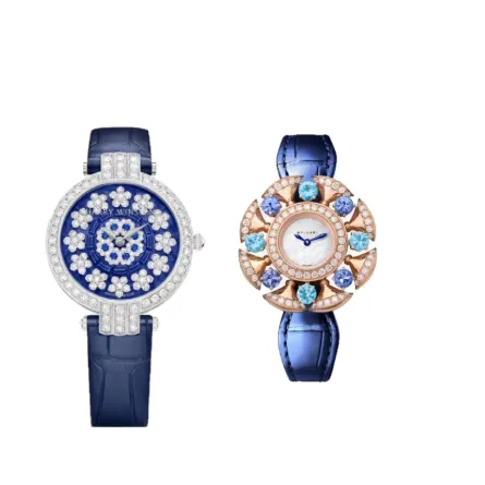ساعات يد نسائية بسوار جلدي أزرق.. تصاميم راقية تزيدكِ فخامة