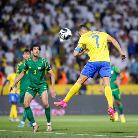 رونالدو يحقق الفوز لفريق النصر. الصورة من الحساب الرسمي للاتحاد العربي لكرة القدم على منصة إكس "تويتر سابقا"