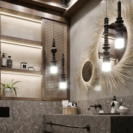 الحمامات المنزلية الفخمة تصاميم مشابهة لمراكز السبا