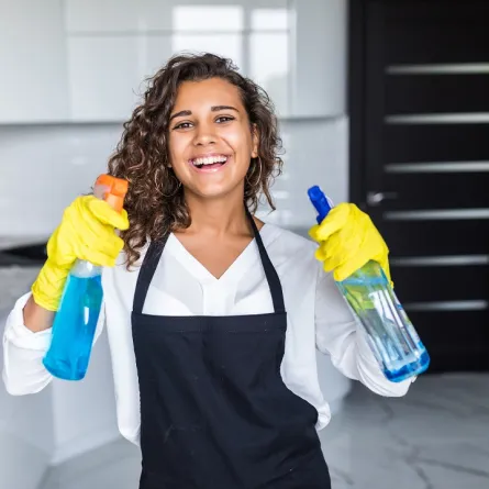 صورة لحامل تمسك بأدوات التنظيف 