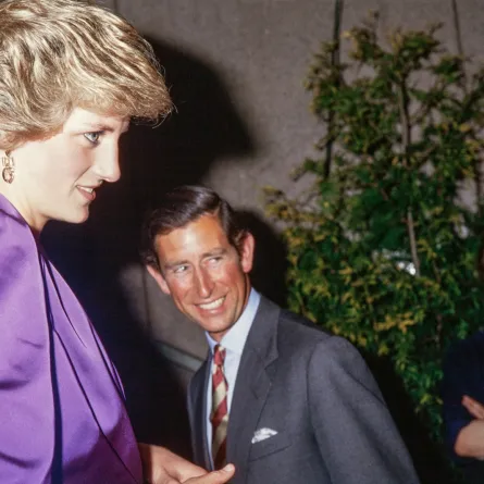 الأمير تشارلز "حينذاك" والأميرة ديانا في صورة تعود لعام 1985 خلال مأدبة غذاء أٌيمت على شرفهما في كانبيرا، المصدر: ( Claude COIRAULT / AFP)