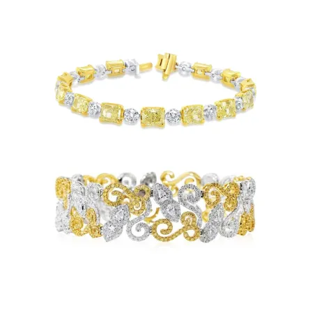 موديلات أساور مرصعة بالألماس الأصفر.. تصاميم فاخرة تسحر العيون