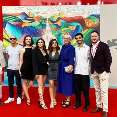 فريق عمل فيلم "ملح البحر" بمهرجان فينيسيا السينمائي - الصورة من الحساب الرسمي للفيلم على إنستغرام