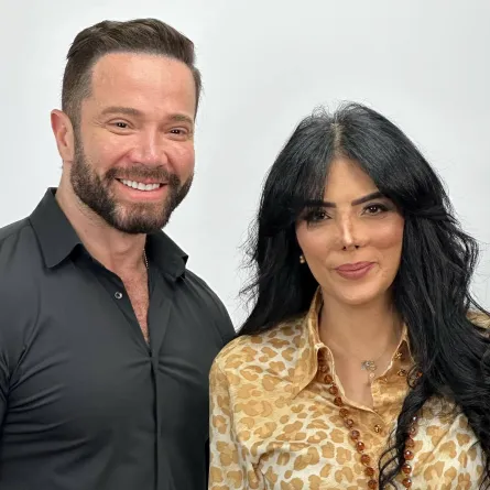 حورية فرغلي ومحاورها تامر شلتوت -الصورة من صفحته الرسمية على الفيس بوك