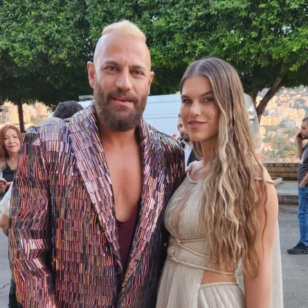  نيكولا معوض وزوجته في حفل توزيع جوائز الموريكس دور- تصوير باسكال مجدلاني