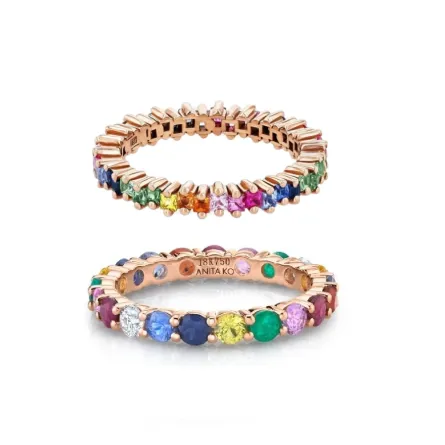 موديلات خواتم ذهب رفيعة ملونة تزيدك بهجة وأناقة