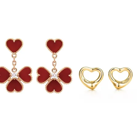 موديلات أقراط على شكل قلب للمرأة الرومانسية