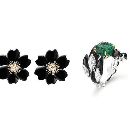 موديلات مجوهرات مرصعة بالماس والأحجار الكريمة السوداء