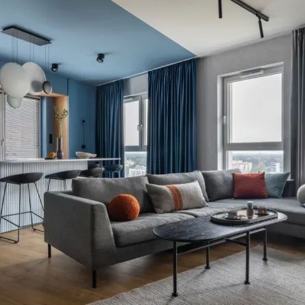 غرف جلوس عصرية مفتوحة على المطبخ