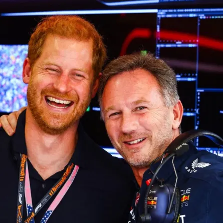 الأمير هاري وكريستيان هورنر (Prince Harry and Alexi Robichaux). مصدر الصورة: Mark Thompson / GETTY IMAGES NORTH AMERICA / Getty Images via AFP