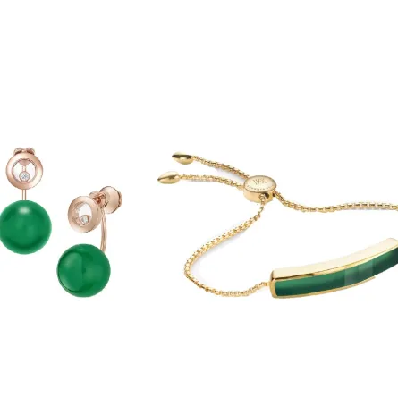 شاهدي أحدث مجوهرات مرصعة بحجر العقيق الأخضر.. حجر الحظ والنجاح