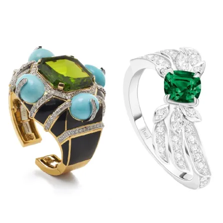 موديلات مجوهرات مرصعة بالزمرد والزبرجد الأخضر لإطلالاتكِ لخريف 2023