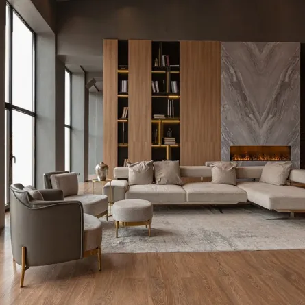 صالة الاستقبال مريحة ومنسجمة وفخمة