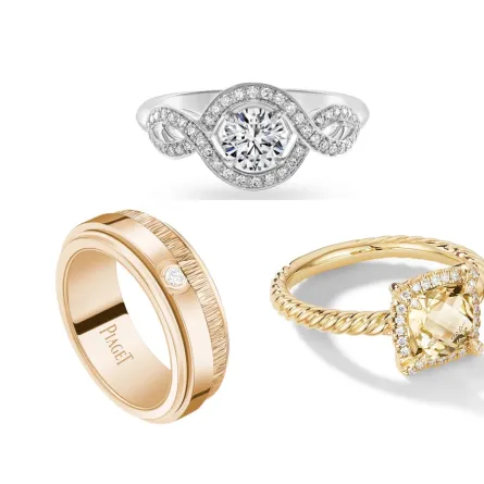 خواتم ذهب أصفر أم وردي أم أبيض.. لون بشرتك يحدد ذلك!