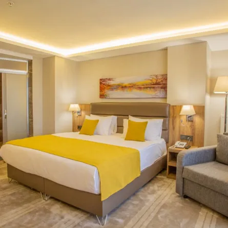 غرفة نوم في فندق رويال ترمال بورصة 