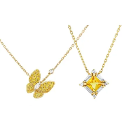 تزيني بقلادات بالياقوت الأصفر لإطلالات الخريف