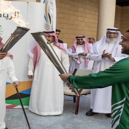شعلة دورة الألعاب السعودية 2023 تصل إلى الرياض