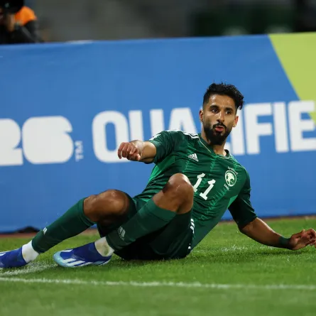 الاحتفال المعتاد من الهدّاف صالح الشهري