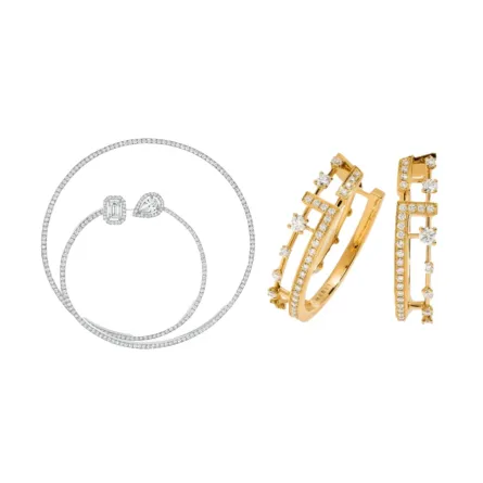 موديلات أقراط على شكل حلقة مزدوجة