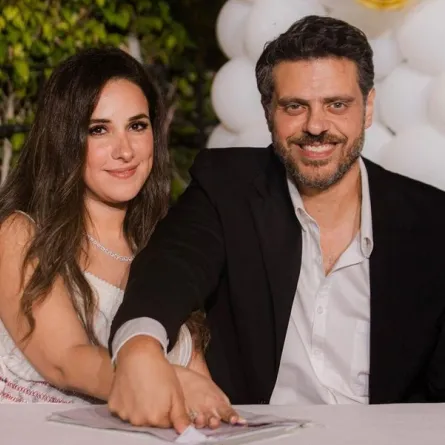 شيري عادل وطارق صبري من حفل عقد القران -الصورة من حسابه على انستغرام 