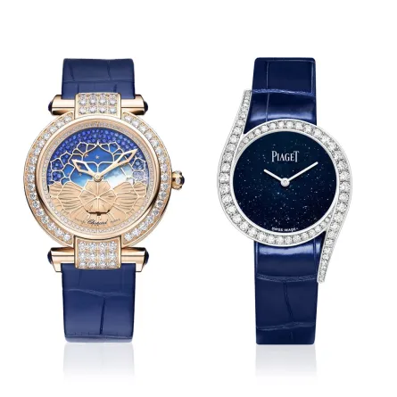 ساعات جلد بمينا أزرق موضة 2024..تصاميم فاخرة تحبس الأنفاس