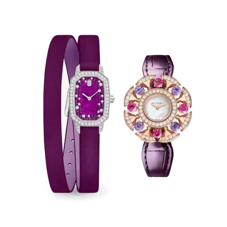 ساعات بسوار أرجواني من أشهر الدور العالمية