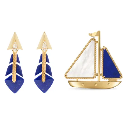 مجوهرات مرصوفة بأحجار الأزوريت من أشهر الدور العالمية