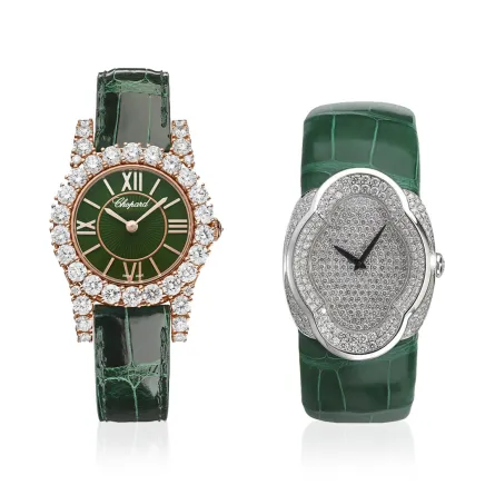 ساعات ألماس باللون الأخضر الداكن من أشهر الدور العالمية