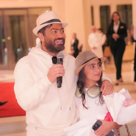 تامر حسني وابنته تالية- الصورة من حساب تامر حسني على إنستغرام