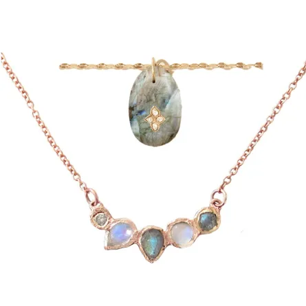 حجر التحول.. تألقي بقلادات مُرصعة بحجر اللابرادوريت