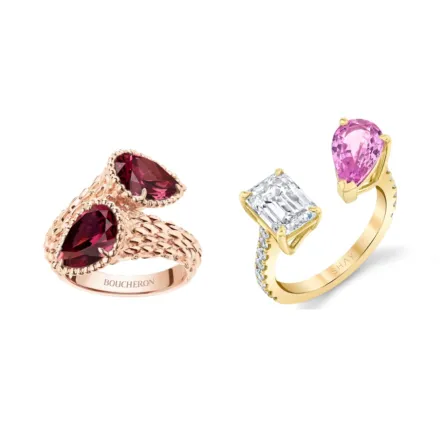 شاهدي أجمل موديلات خواتم بأحجار كريمة بقطع كمثري