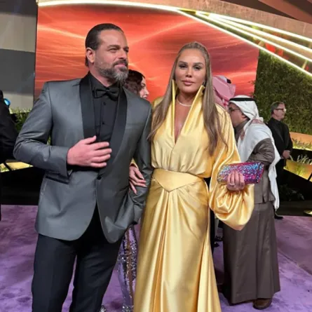 يوسف الخال ونيكول سابا من حفل صناع الترفيه - الصورة خاصة بـ" سيدتي"