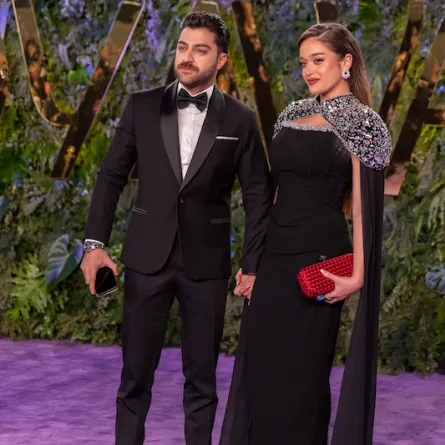 الفنانة الشابة نور إيهاب وخطيبها نور بدر- (مصدر الصورة: المكتب الإعلامي لـ MBC)