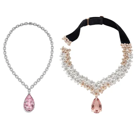 قلادات مرصعة بالمورغانيت من أفخم الدور العالمية