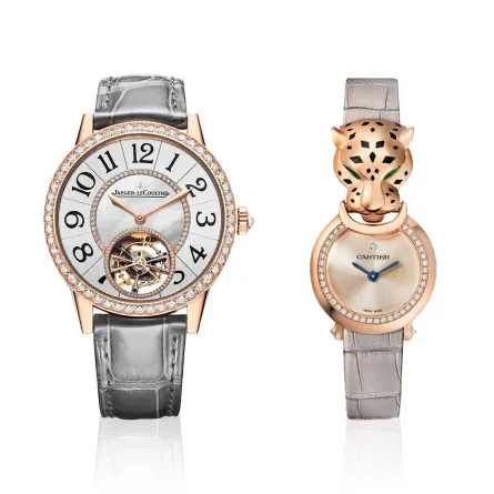 ساعات يد جلد فخمة باللون الرمادي ترافق معصمكِ لشتاء 2024