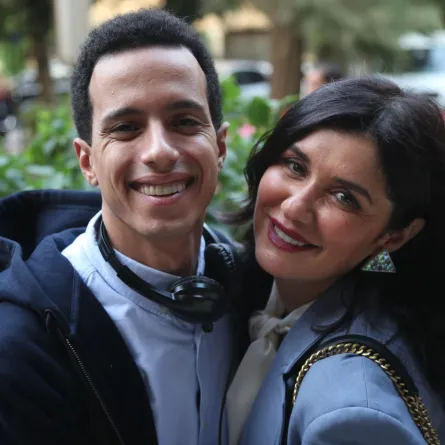 غادة عادل وطه دسوقي من كواليس حالة خاصة -الصورة من شركة الإنتاج