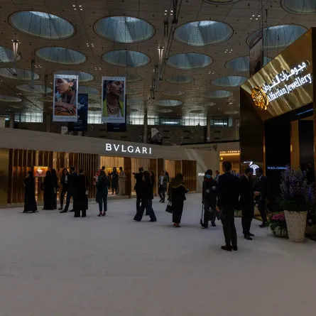 انطلاق النسخة الـ 20 لمعرض الدوحة للمجوهرات والساعات. الصورة من وكالة الأنباء القطرية