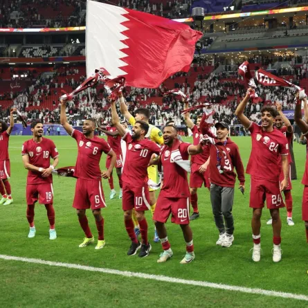 تأهل المنتخب القطري إلى نهائي كأس آسيا. الصورة من حساب الاتحاد القطري لكرة القدم على منصة x