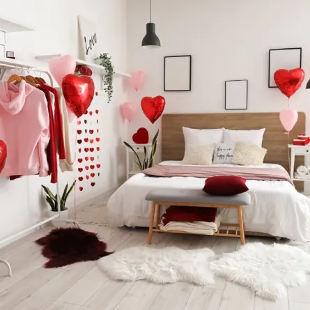 ديكورات المنزل في مناسبة يوم الحب