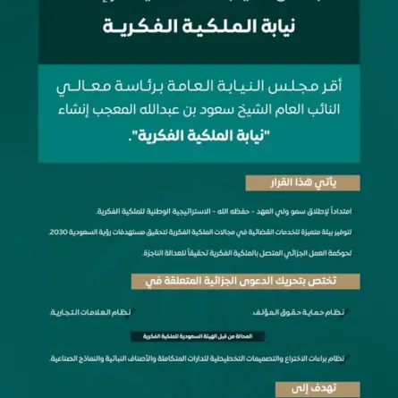 إنشاء نيابة الملكية الفكرية