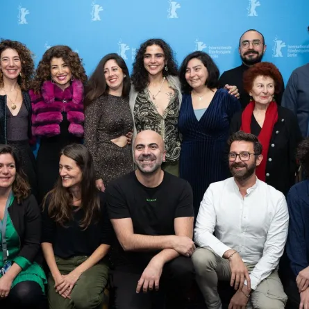 المشاركون في فيلم متل قصص الحب -الصورة من المركز الإعلامي للفيلم