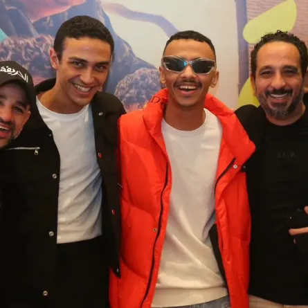 نور النبوى والمنتج طارق الجناينى وكذبرة وأحمد غزي والمخرج رؤوف السيد