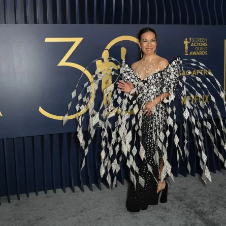 آلي ونغ في حفل توزيع جوائز نقابة ممثلي الشاشة (Ali Wong arrives for the 30th Annual Screen Actors Guild awards). مصدر الصورة: VALERIE MACON / AFP