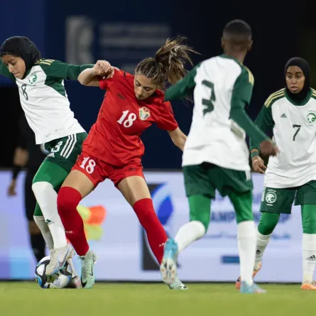 المشاركة الأولى لمنتخب السعودية في بطولة غرب آسيا للسيدات – الصورة من حساب إدارة كرة القدم النسائية على إكس