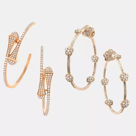 أقراط ذهب مرصوفة بالألماس 