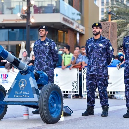 شرطة الشارقة تحدد (5)  مواقع لإطلاق مدفع الإفطار. الصورة من الحساب الرسمي لشرطة الشارقة على منصة x