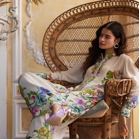 جلابية من الحرير المطبع من ماركة أنتروبولوجي- الصورة من الدار 