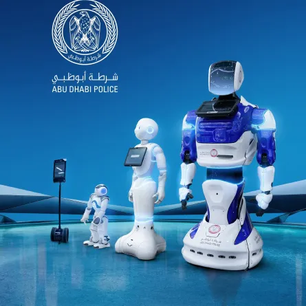 روبوتات ذكية لتعزيز التوعية والتثقيف المروري. الصورة من الحساب الرسمي لشرطة أبوظبي على منصة x